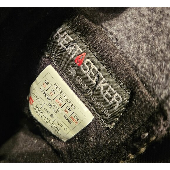 NorthFace Black Slip-on Winter Insulated Boots Heat Seeker 200 Gram Mens Size 12 - Picture 13 of 15